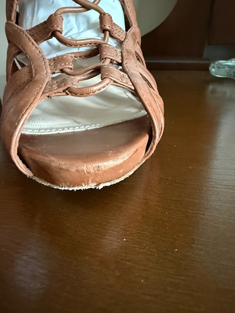Prada Tan Brown Strappy Gladiator Lace-Up Heels - Picture 8 of 11